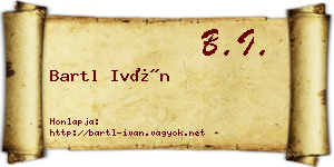Bartl Iván névjegykártya